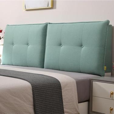 Imagem de Capa De Cabeceira De Cama,capa De Proteção De Cabeceira Elástica à Prova De Poeira,capa De Cabeceira De Linho De Algodão,travesseiro De Enco, Dark Green, 120 * 60 * 10cm(With bedside style)