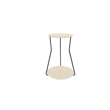 Imagem de Mesa Lateral Industrial 2 Andares Preto - Off White