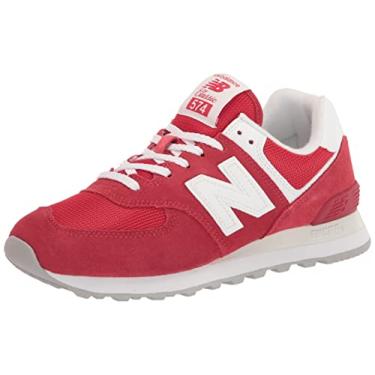 Imagem de New Balance Tênis masculino 574 V2 com tinta derramada, Vermelho/branco., 5