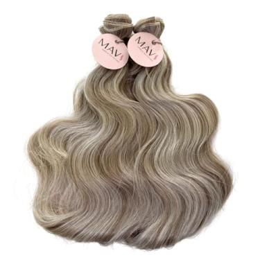 Imagem de Cabelo do Futuro Ondulado Na Tela 65cm 100g Mega Hair 4 Cores Extensão Profissional (Loiro Mesclado)