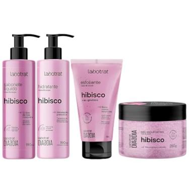 Imagem de Kit Banho Premium Labotrat Hibisco Completo 4 Produtos C/ Sais Corpo E Rosto Cheiro De Fruta