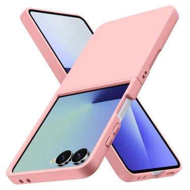Imagem de YSLBWLE Capa para Samsung Galaxy Z Flip 7, fina e de grau militar, capa protetora rígida à prova de choque para PC (rosa) 20-zflip7-08