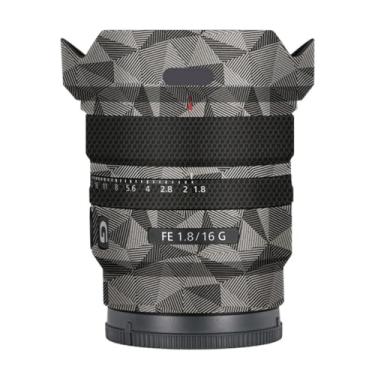 Imagem de Adesivo de lente de câmera antiarranhões para Sony FE 16 mm F1.8 G Capa protetora de película protetora 16 F 1,8 (titânio triangular)