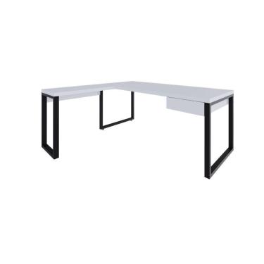 Imagem de Mesa Em L Presidente C-01 Gav. 190x160x75cm Yon Branco Branco