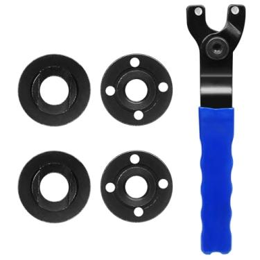 Imagem de Litoexpe Kit de ferramentas de rebarbadora de 5 peças, chave inglesa ajustável com porca de flange 5/8-11, compatível com Dewalt Milwaukee Makita Ryobi Black Decker Bosch (azul)