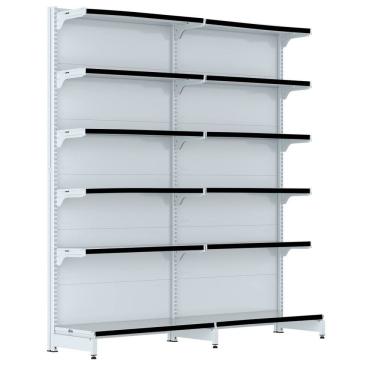 Imagem de Gondola Parede 202 Fit Farmacia Ate 2 Metros Branco Pe Preto