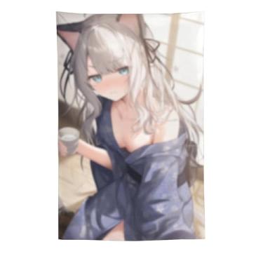 Imagem de LIEGBMEU Sexy Bikini Hot Anime Girl Tapeçaria 152.4 cm x 228.6 cm Interior Exterior Wall Quilt Art Decoração de Tapeçaria Caprichosa, AF159