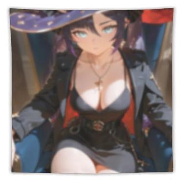Imagem de LIEGBMEU Sexy Bikini Hot Anime Girl Tapeçaria 152.4 cm x 152.4 cm Interior Exterior Wall Quilt Art Decoração de Tapeçaria Caprichosa, AF036