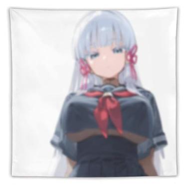 Imagem de LIEGBMEU Tapeçaria sexy de menina anime sexy 152 x 152 cm arte de colcha de parede decoração de tapeçaria caprichosa AE14