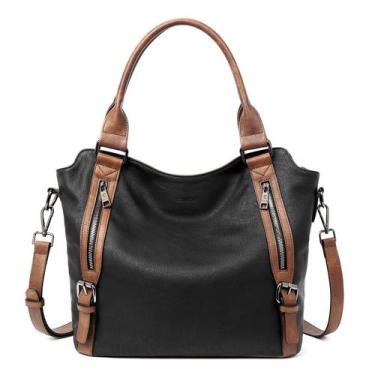 Imagem de Bolsa Hobo CLUCI de material vegano grande para mulheres com alça de o