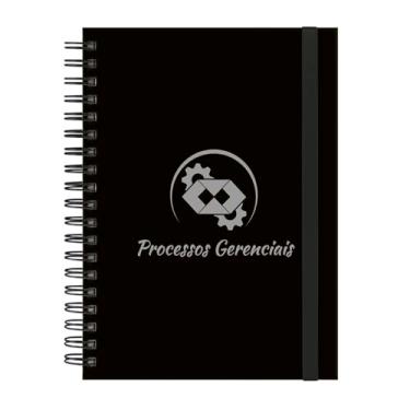 Imagem de Caderno Colegial Plus 12 Matérias Profissões Processos Gerenciais (Preto e Prata)