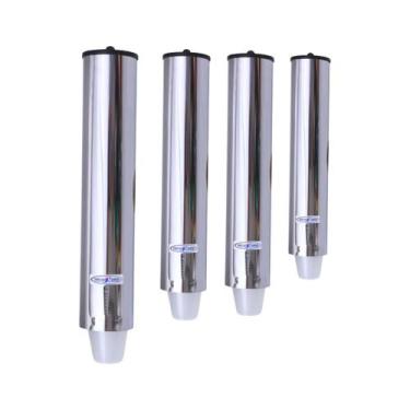 Imagem de Kit 1 Dispenser Redondo 200ml Inox + 1 Dispenser Redondo 400ml Inox + 