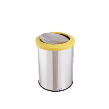 Imagem de Lixeira Inox Basculante 30 Litros Tampa Flip Top Cesto Lixo - CCM, Ama