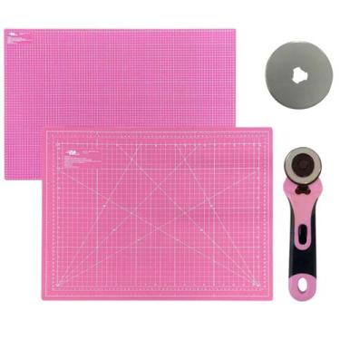 Imagem de Kit Base Placa de Cortar Tecido Papel Apoio de Mesa A2 45 x 60 + Corta