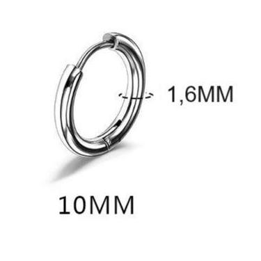 Imagem de Par Brinco Argola Clic Punk Rock Aço Inox Círculo Masculino Feminino -