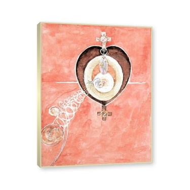 Imagem de Moldura de champanhe. Pôster Hilma Af Klint (A pomba, nº 10), reproduções de pinturas famosas, imagem de arte abstrata para sala de estar quarto decoração de casa. 30 x 40 cm - 11,8 x 15,7 pol