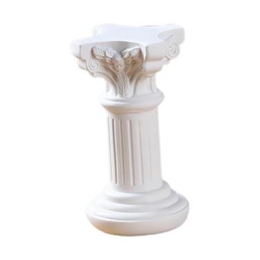 Imagem de IEUDNS Pequena estátua de pilar romano, mini coluna grega, acessório para casa, decoração de mesa, porta-velas, estatueta para quintal interno, estante de, 8.2 Cm X 8.2 Cm X