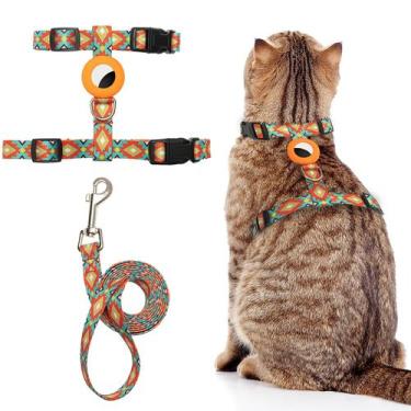Imagem de Conjunto de arnês e coleira Cat Escape Proof para caminhar - CUSOZWO