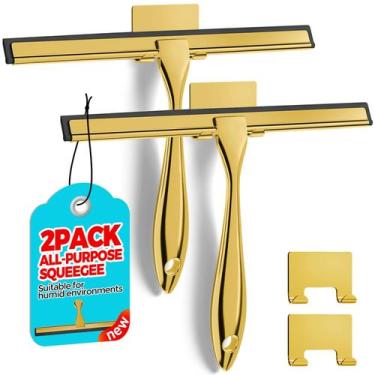 Imagem de Rodo de chuveiro ALFLOD Golden multiuso em aço inoxidável de 25 cm