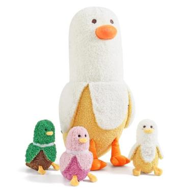 Imagem de Brinquedo de pelúcia PEACH CAT Banana Duck Mommy 50 cm com 3 pelúcias