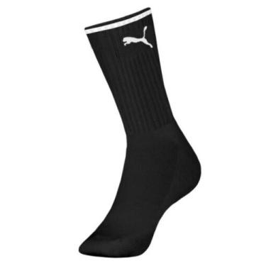 Imagem de Meia Puma Cano Longo Atoalhada Masculina 39/43, Preto, 39-43