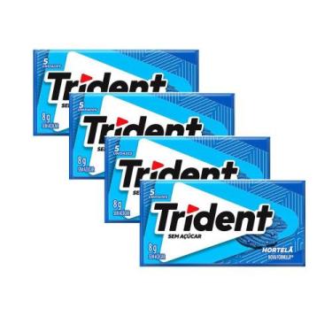 Imagem de Kit 4 Chiclete Trident Hortelã 8g com 5 Unidades