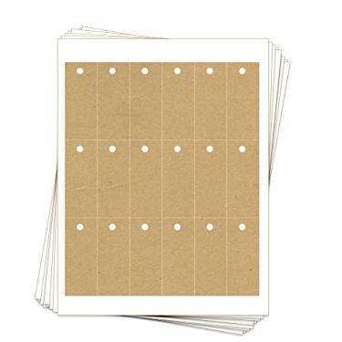 Imagem de 180 etiquetas retangulares para pendurar cartolina Kraft com furos, 3 x 7 cm, etiquetas personalizadas e personalizadas nos dois lados