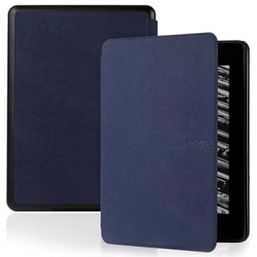 Imagem de Capa Para Kindle 11ª Geração 6” (Modelos 2022 e 2024 – C2V2L3 e RS23CV) – Auto Hibernação – Fechamento Magnético – Leve, Rígida e com Revestimento Interno em Microfibra (Azul Marinho)