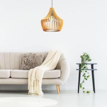 Imagem de Luminária Teto Tipo Pendente Castelo Mdf - Completa Mdf Cru - LENOBRE,