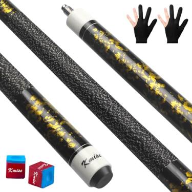 Imagem de Kmise Conjunto de 4 bastões de taco de sinuca profissionais de bordo canadense, novo cabo de linho irlandês atualizado, 510 a 600 ml, 4 cores opcionais (amarelo, 595 g)