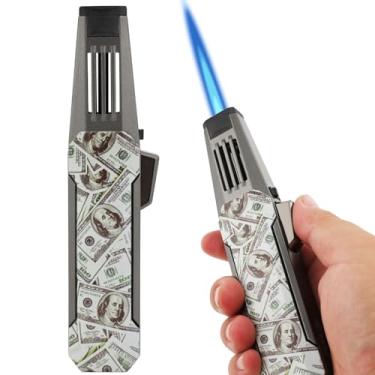 Imagem de Isqueiro recarregável de butano – chama superlonga, à prova de vento, ajustável para soldar, cozinhar, creme brulee, assar (gás butano não incluído)