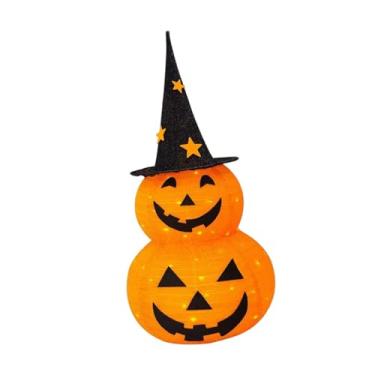 Imagem de UGPLM Decoração de abóbora de Halloween Decoração de Halloween Iluminação de quintal Festival Ao ar livre LED Leve Eventos Adereços Lanterna de jardim, Chapéu de Estrela