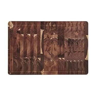 Imagem de Farberware Tábua de corte de acácia de grão grosso com ranhura para suco e pegadores de dedo, 30 x 45 cm