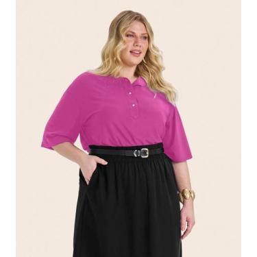 Imagem de Blusa Manga Curta Plus Size Secret Glam Rosa, Plus G2, Rosa