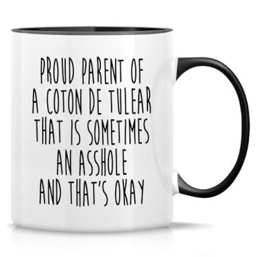 Imagem de Retreez Caneca Coton de Tulear Owner - Proud Parent Of A Coton de Tulear Caneca - Caneca de café ou chá de cerâmica de 325 ml - Presente hilário para amantes de cães, mãe de cachorro, pai de cachorro