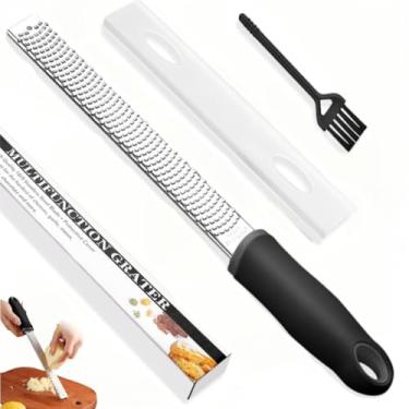 Imagem de Ralador Raspas, Zester, Ralador Queijo(Preta), Ralador de Cozinha Adequado para Queijo Parmesão, Chocolate, Frutas, Vegetais, Gengibre, Alho, Noz-Moscada