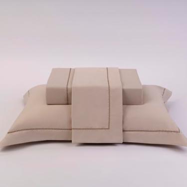 Imagem de Plumasul Jogo de Cama Natu Pallina 100% Algodão Cetim 300 Fios Queen 4 peças Cor Fendi Festone Bronze