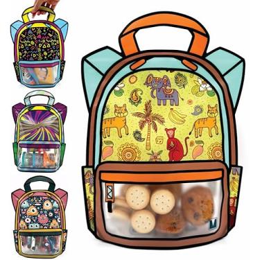 Imagem de Pacote com 20 sacos de brindes para festa de aniversário infantil – Saco de presente a granel para lembrancinhas, alimentos e doces com selo ziplock resselável (equipe tropical/pequena)