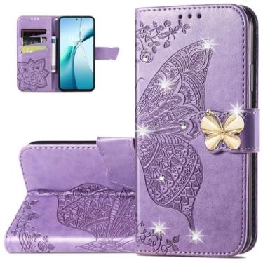 Imagem de Monwutong Capa carteira para Motorola Edge 60 Fusion, capa flip de couro PU à prova de choque com estampa de borboleta 3D, fecho magnético e compartimentos para cartões de dinheiro para Moto Edge 60