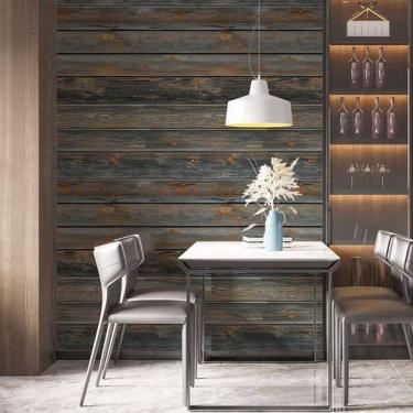 Imagem de Kit 3 Rolos Papel De Parede Adesivo Tábua Rústica 3,0M