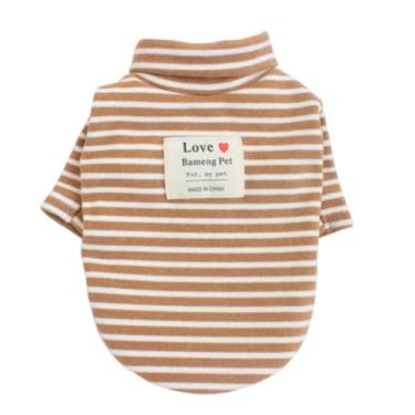 Imagem de Colete bordado urso e coelho para animais de estimação, colete acolchoado de algodão de inverno, camiseta listrada para cães e gatos pequenos