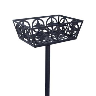 Imagem de Lixeira Flor de Liz Alumínio Fundido Calçada Rua 56x40x28cm - Luminári