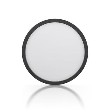 Imagem de ECOELER Luz de teto de LED preta de 30,5 cm, luz de painel plano de montagem em superfície selecionável 5CCT, 28W 2400Lm, luminária de baixo perfil regulável para cozinha, quarto, lavanderia, listado