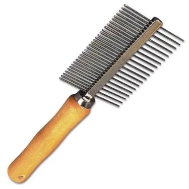 Imagem de Pente Duplo De Madeira Para Pets - 70196 - Chalesco