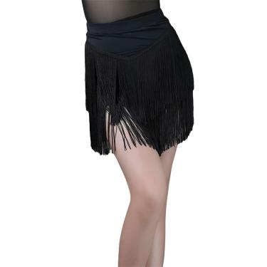 Imagem de Saia BK FASO para meninas e crianças Fringe Dance Hip Mini Tassel Swing