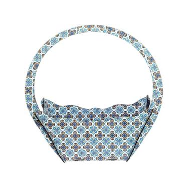 Imagem de Cesto decorativo multiuso dobrável com corte a laser em MDF, 25 x 20 cm, para festivais, casamentos, corporativos e aniversários, design floral acrílico elegante (Hamper-8)