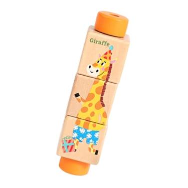 Imagem de oshhni Brinquedo de quebra-cabeça de madeira com torção, brinquedo educativo para crianças de 18 meses ou mais, quebra-cabeças de agarrar e girar, Tipo de Animais