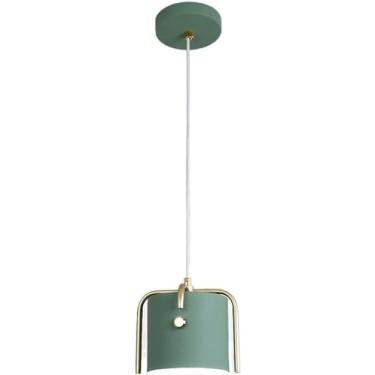 Imagem de Lustre Ins Luminárias Pendentes Sala de Jantar Lustre - Cabeça Única - Luminária Pendente Designer Cabeça Única Ferro Forjado Lâmpada de Cabeceira Decoração para Casa Lâmpada, Verde