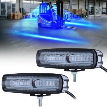 Imagem de Nova luz de segurança de empilhadeira LED azul luzes de aviso zona lateral armazém área pedestre caminhão lâmpada de segurança 30W, CC 12-80V