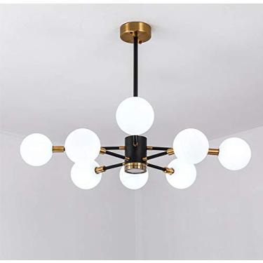 Imagem de Nordic Creative Sputnik Lustre Criativo, Luz Molecular G9, Lustre Moderno de Bola de Vidro Bolha, Luz Pendente de Metal Adequado para Quarto Sala de Estar - Tampa Branca Leite Tampa Transpar